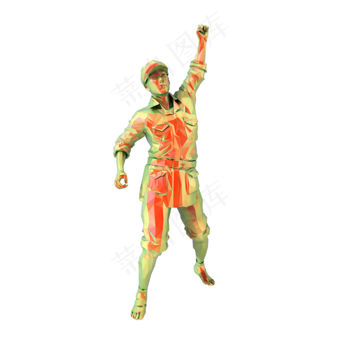 多边形红军战士png图(2000X2000(DPI:300))psd模版下载