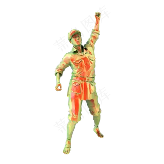 多边形红军战士png图