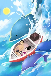 蓝色系卡通手绘风小暑夏日配图 蓝色系卡通手绘风小暑夏日配图