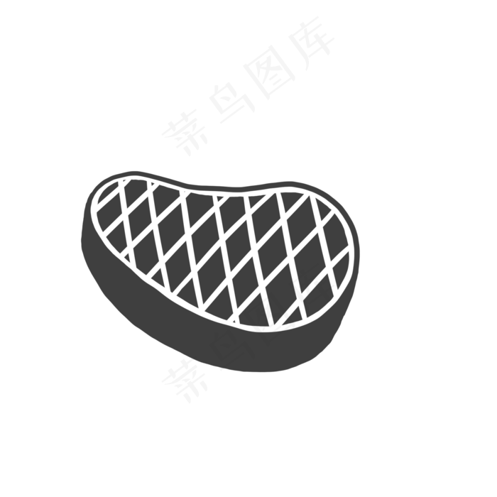黑白装饰牛排PNG