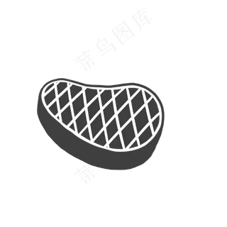黑白装饰牛排PNG