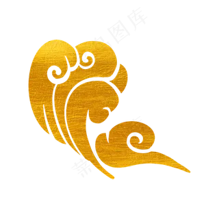 2019年春节烫金可爱祥云,免抠元素