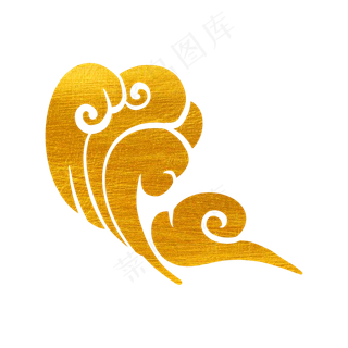 2019年春节烫金可爱祥云,免抠元素