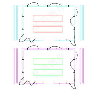618边框霓虹灯促销图标装饰