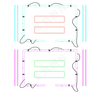 618边框霓虹灯促销图标装饰