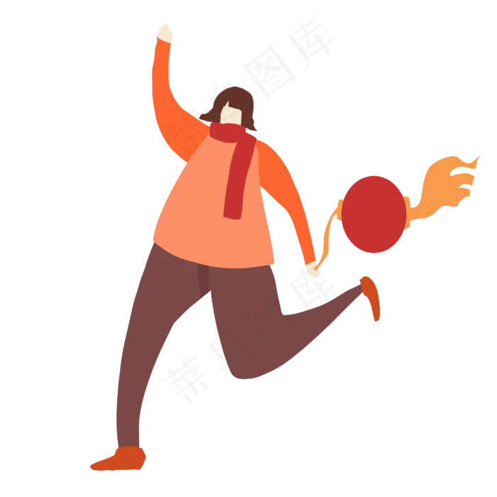 夸张人头比拜年女孩(3000X3000(DPI:300))psd模版下载