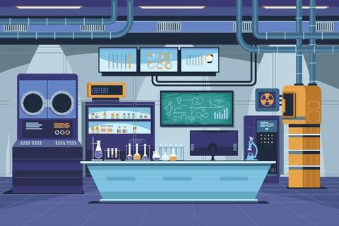 卡通实验室房间图
