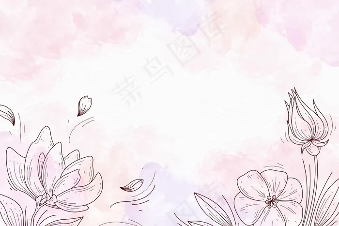 粉彩手绘元素壁纸eps,ai矢量模版下载