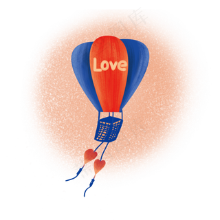 爱情热气球png下载