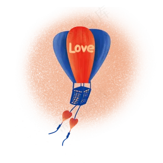爱情热气球png下载