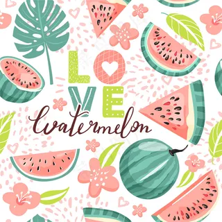 西瓜的无缝图案。夏日气息。