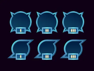 一套奇幻游戏界面边界化身框架与等级为gui资产元素