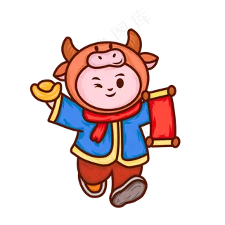 牛年萌牛头套福娃