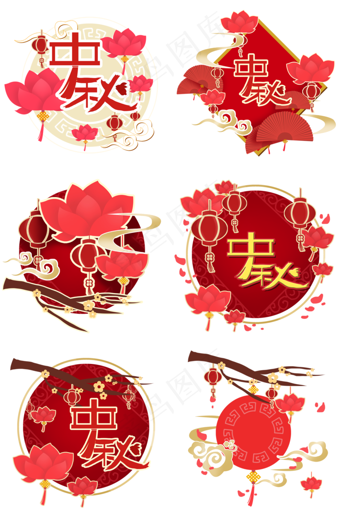 中秋节立体剪纸系列(2000X3020(DPI:300))psd模版下载