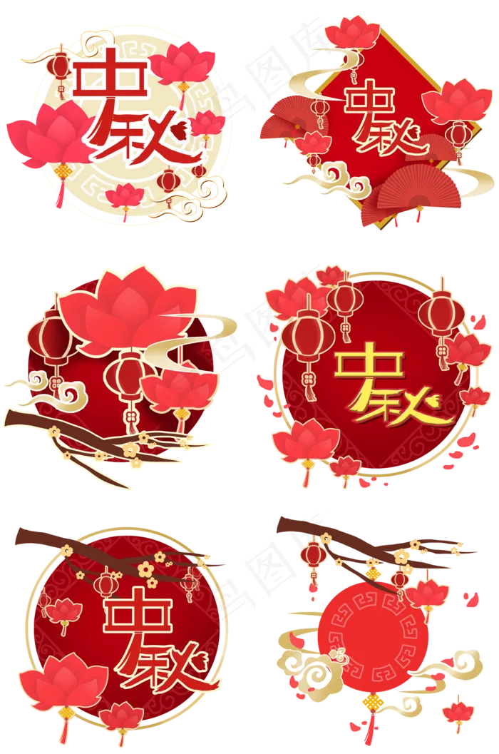 中秋节立体剪纸系列(2000X3020(DPI:300))psd模版下载