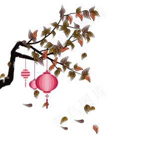 中秋灯笼大树免扣小元素