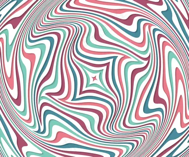 视错觉。具有波浪图案的抽象背景。彩色条纹漩涡