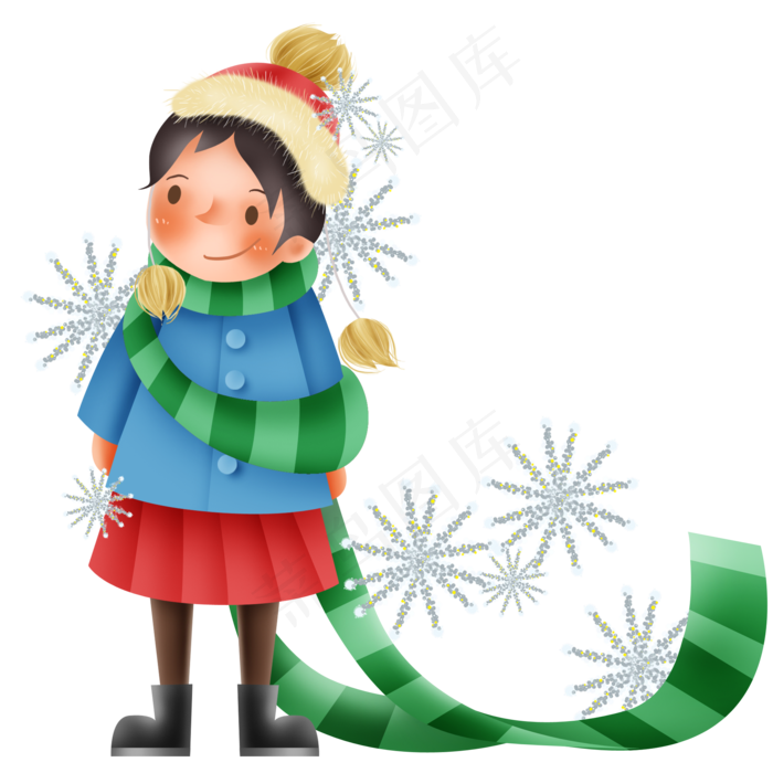 冬季雪天的儿童(2000X2000(DPI:300))psd模版下载