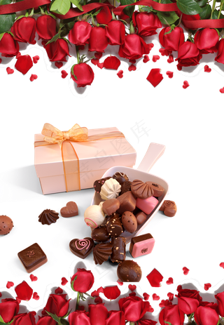 七夕玫瑰花巧克力装饰