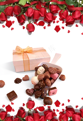 七夕玫瑰花巧克力装饰
