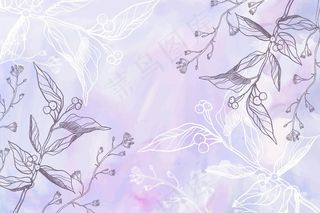 紫色粉彩手绘花卉背景