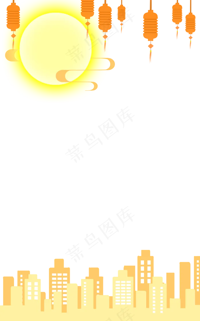 中秋八月十五赏月装饰边框玉兔仙(2500X4000(DPI:300))psd模版下载