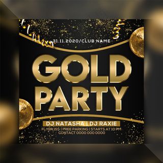 黄金派对宣传单,DM传单模板