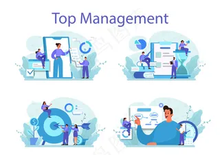 企业高层管理理念集。成功的战略、动机和领导力。