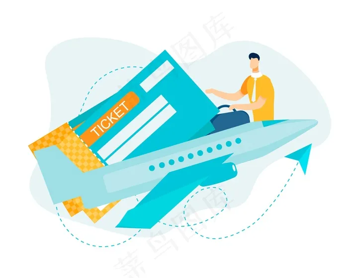 电子机票和在线航班登记eps,ai矢量模版下载