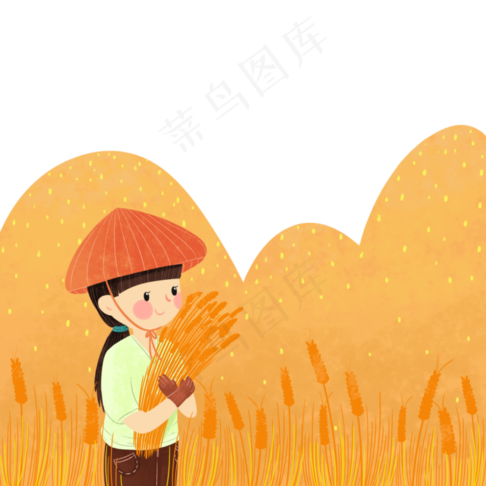 秋分节气卡通扁平PNG元素