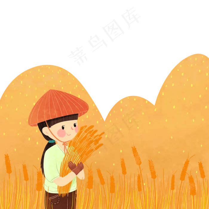 秋分节气卡通扁平PNG元素(2000X2000(DPI:300))psd模版下载