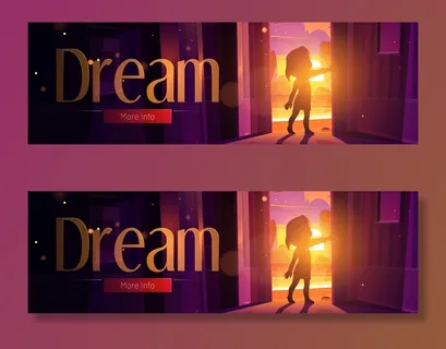 梦想卡通网页横幅banner与儿童开门 梦想卡通网页横幅banner与儿童开门