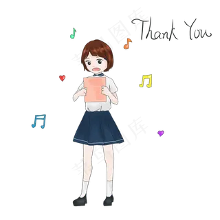 手绘庆祝教师节表演节目的学生插