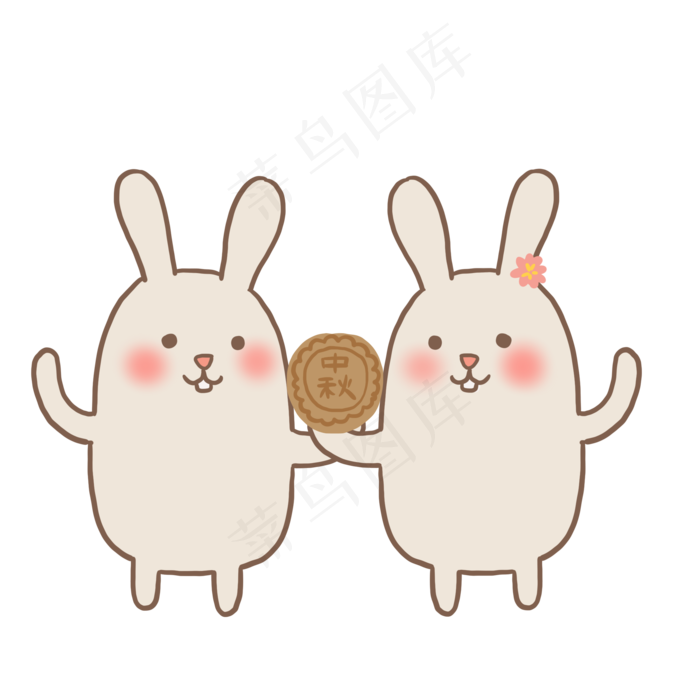 八月十五中秋节嫦娥玉兔吃月饼(2000X2000(DPI:300))psd模版下载