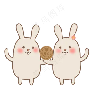 八月十五中秋节嫦娥玉兔吃月饼