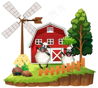 农场主题背景与农场动物