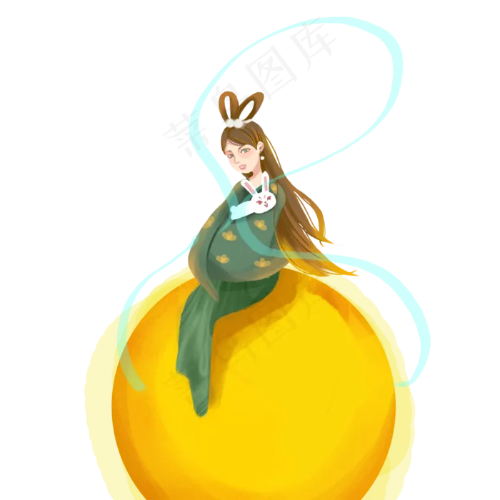 中秋节月亮嫦娥(4000X4000(DPI:300))psd模版下载