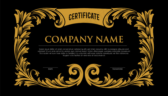 证书金框精美插图