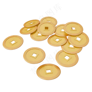古代金币C4D双十一电商装饰金币