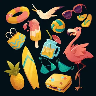 卡通夏日元素系列