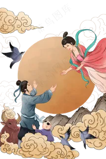 七夕节七夕牛郎织女情侣鹊桥