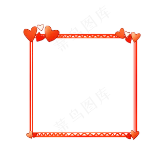 手绘情人节红色边框