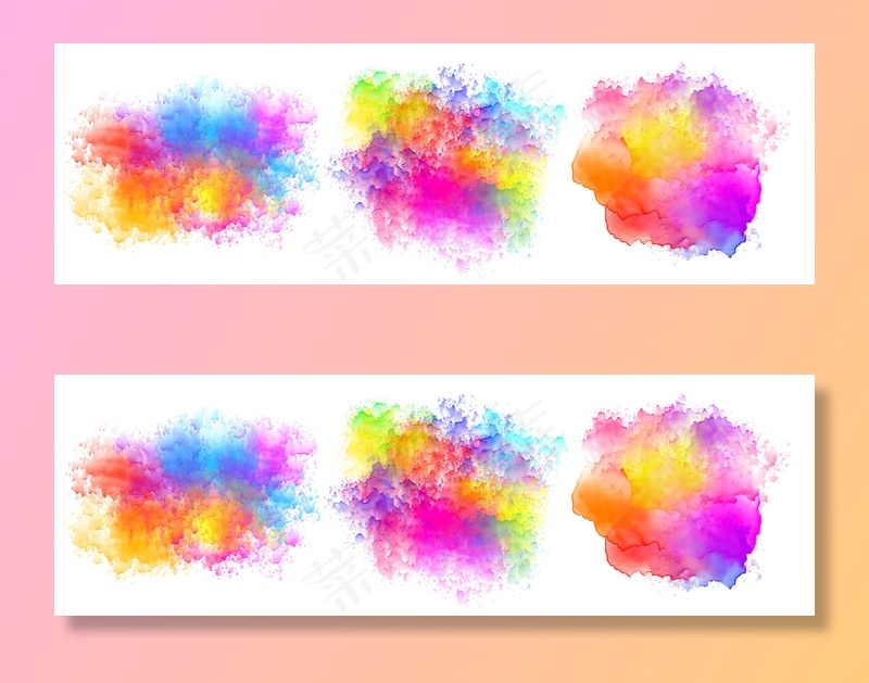 三件套水彩飞溅污渍设计