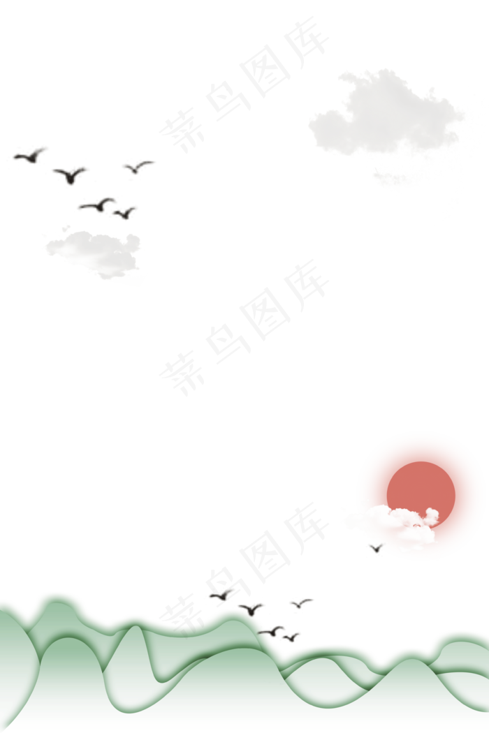 淡雅中国风重阳节装饰(3543X5315(DPI:300))psd模版下载