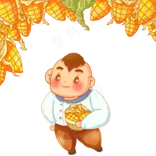 秋天农民收获玉米