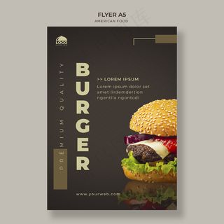 汉堡宣传单,DM传单模板