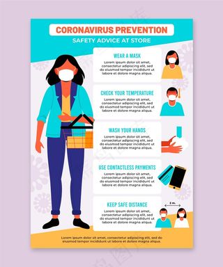 商店冠状病毒预防海报