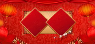 新春古典红色烫金风banner