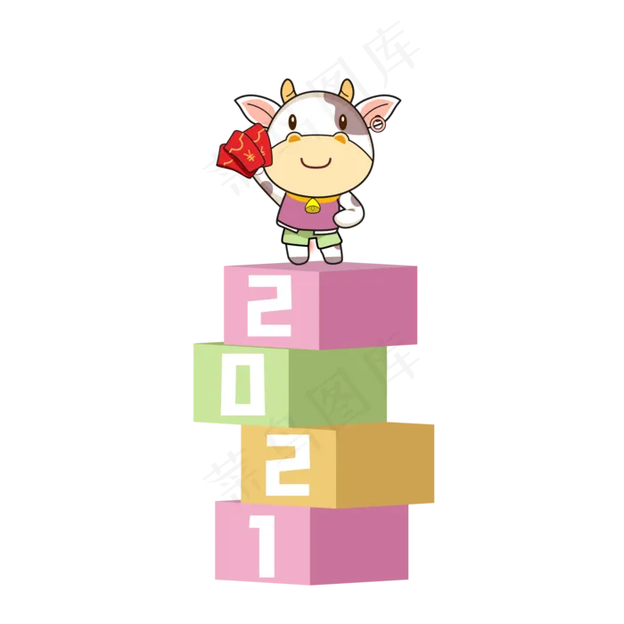 元旦新年2021积木装饰元素(2000*2000px 300 dpi )ai矢量模版下载