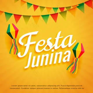 黄色星暴背景下的festajunina设计